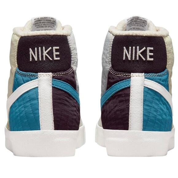 Nike Mens Quilted Sail Brown Kelp BLAZER MID 77 Lx PREMIUM “Toasty” Sneaker/Shoe - Picture 6 of 16